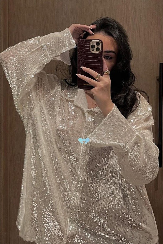 Sequin Relaxed Fit Party Blouse Secondary image