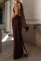 Sexy Satin Backless Sleeveless Party Dress