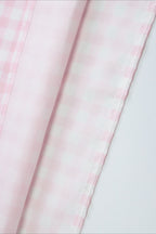 Plaid Printed Ruched Backless Spaghetti Strap Prom Dress