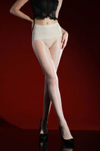 Crossed Diamond Grid Glossy Shine Tights