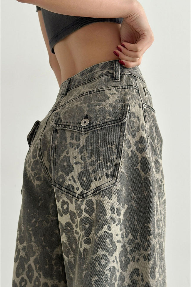 Vintage Leopard High Waist Wide Leg Pants Main image