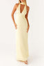 Halter Keyhole Open Back Maxi Cocktail Dress