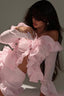Bishop Sleeve Off Shoulder Blouse Layered Ruffle Skirt Set