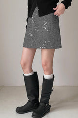 Crystal Bead Embellished Christmas Skirt