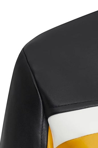 Colorblock PU Cropped Jacket