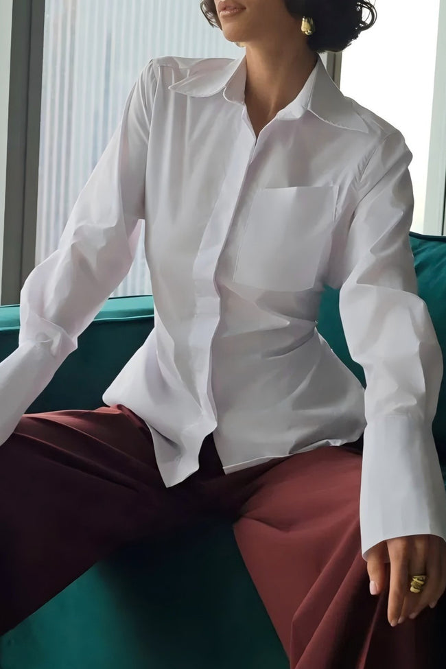 Versatile Lapel Collar Blouse Main image