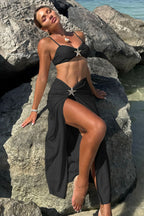 Mesh Long Skirt Beach Three Piece Swim Set