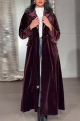 Velvet Duster Lapel Overcoat