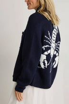 Lobster Print Knit Cardigan