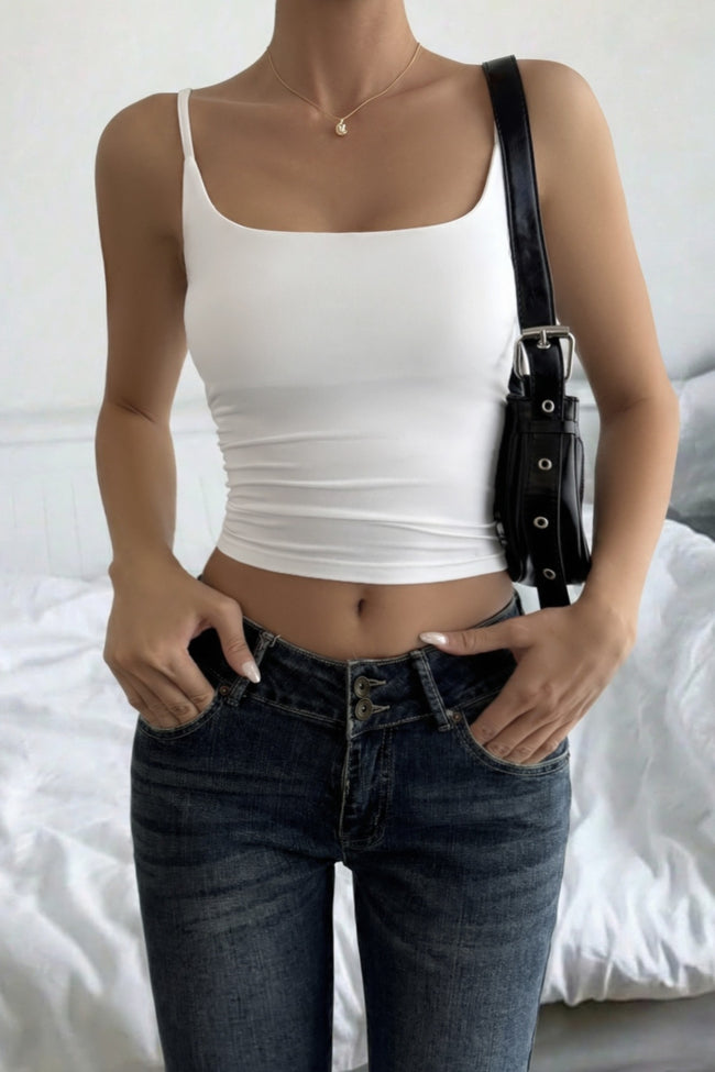Solid U Neck Slim Cropped Cami Main image