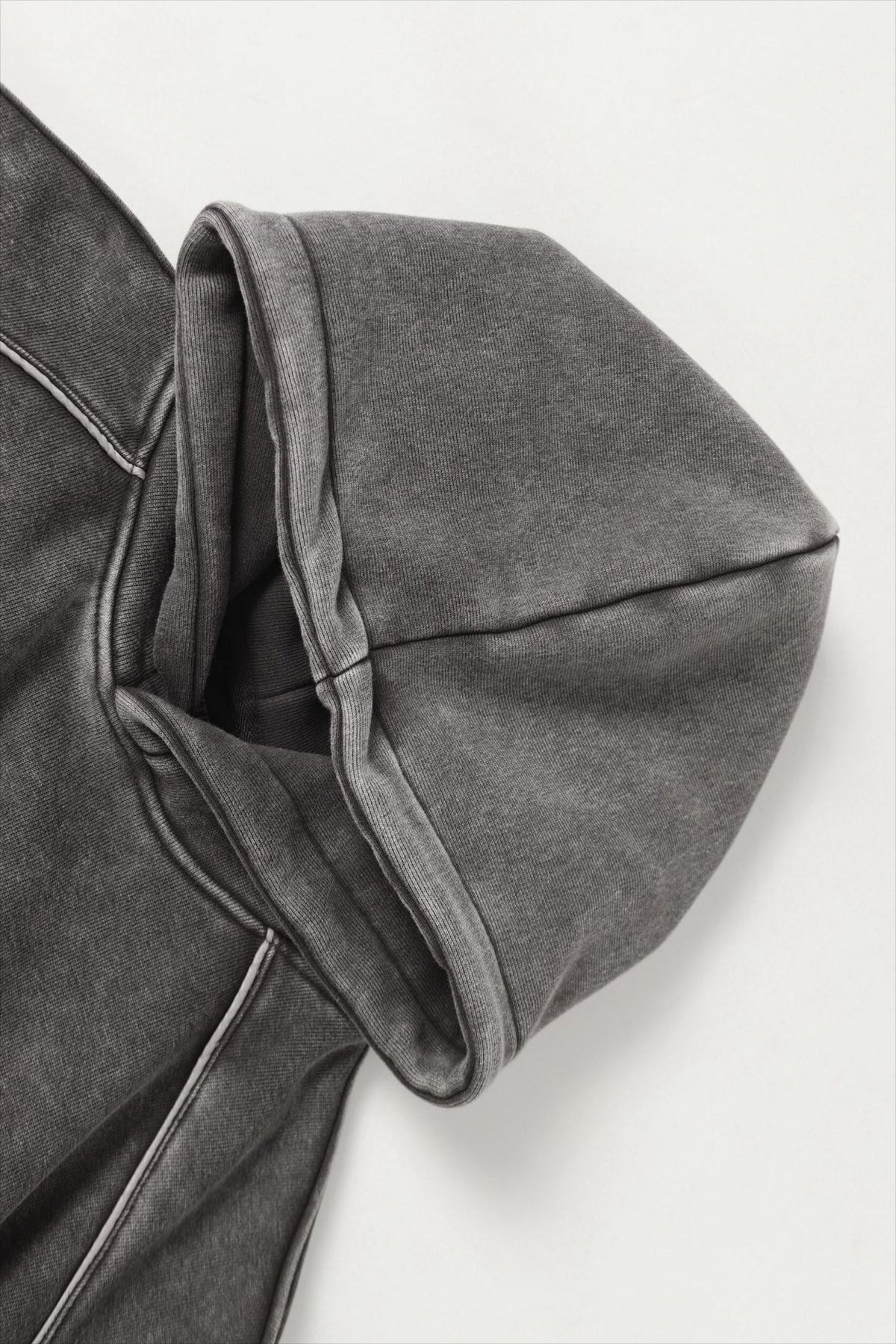 Washed Panel Seam Oversized Pullover Hoodie