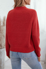 Christmas Cozy Color Block Xmas Tree Print Sweater