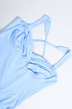 Cross Back Milk Silk Maxi Formal Dress