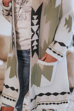 Printed Long Sleeve Wool Sweater