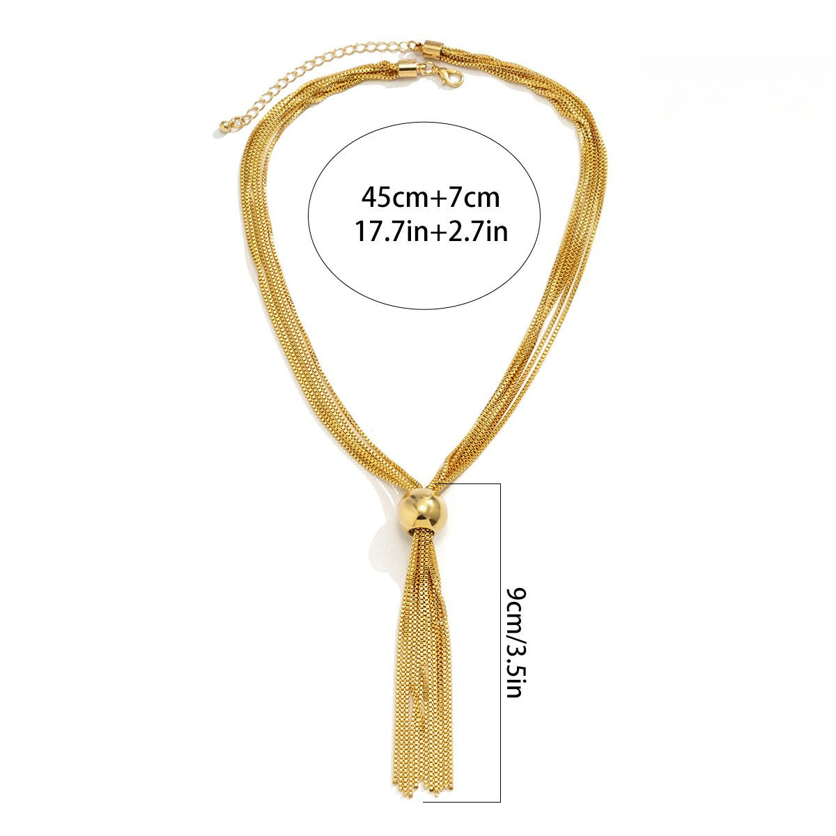 Chunky Bead Drop Layered Chain Necklace