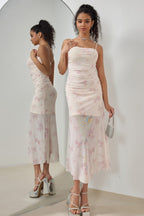 Strap Vacation Stretch Mermaid Maxi Floral Dress