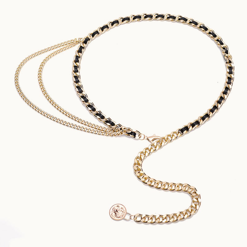 Chic Braided Slim Metal Waist Chain
