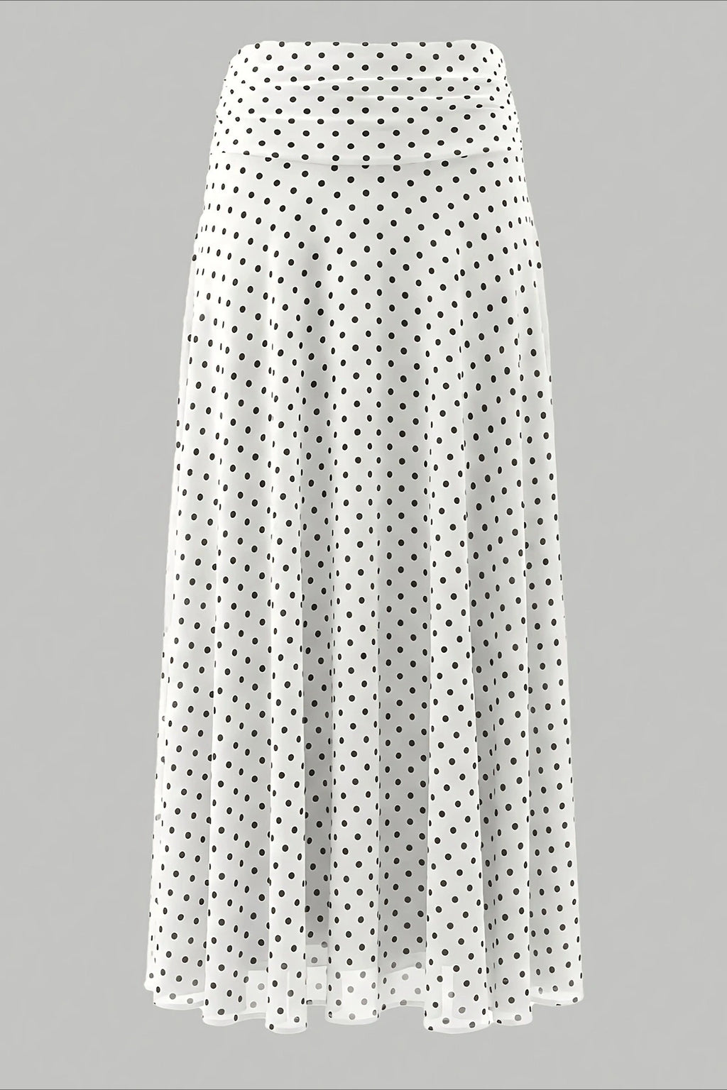 Polka Dot Sheer A-line Midi Skirt