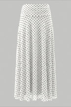 Polka Dot Sheer A-line Midi Skirt