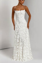 Chiffon Backless Spaghetti Strap Maxi Dress