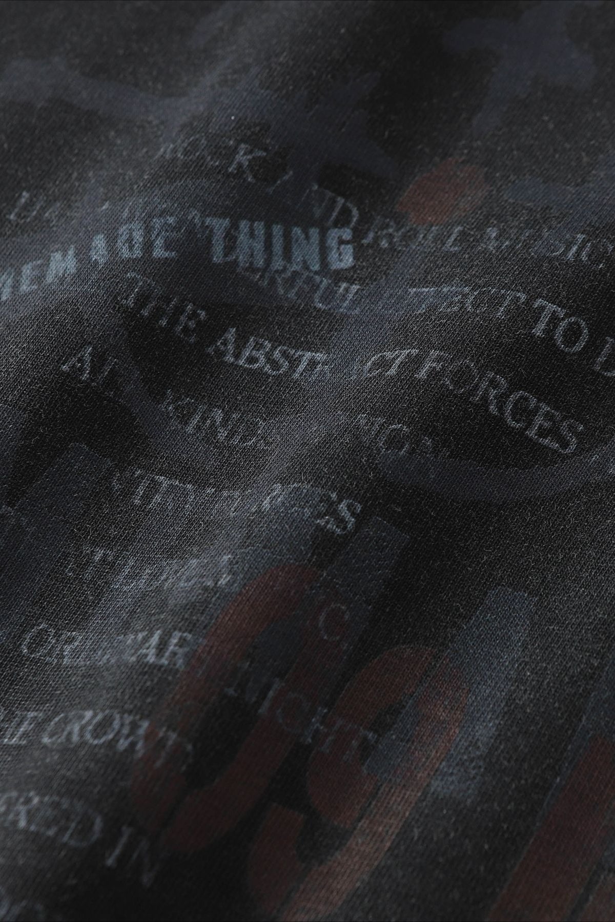 Washed Typography Camo Layered Long Sleeve T-Shirt