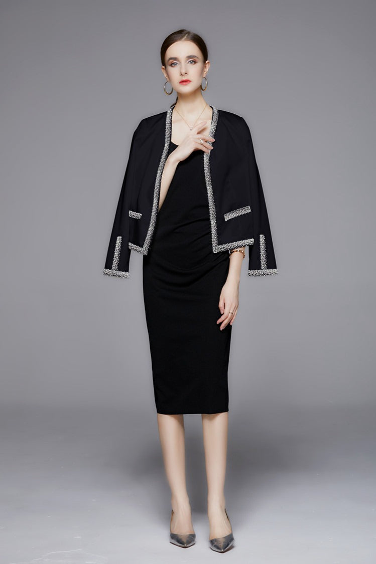 Beaded Open Front Short Coat coats