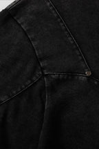 Studded Distressed Collar Washed Oversized Tee