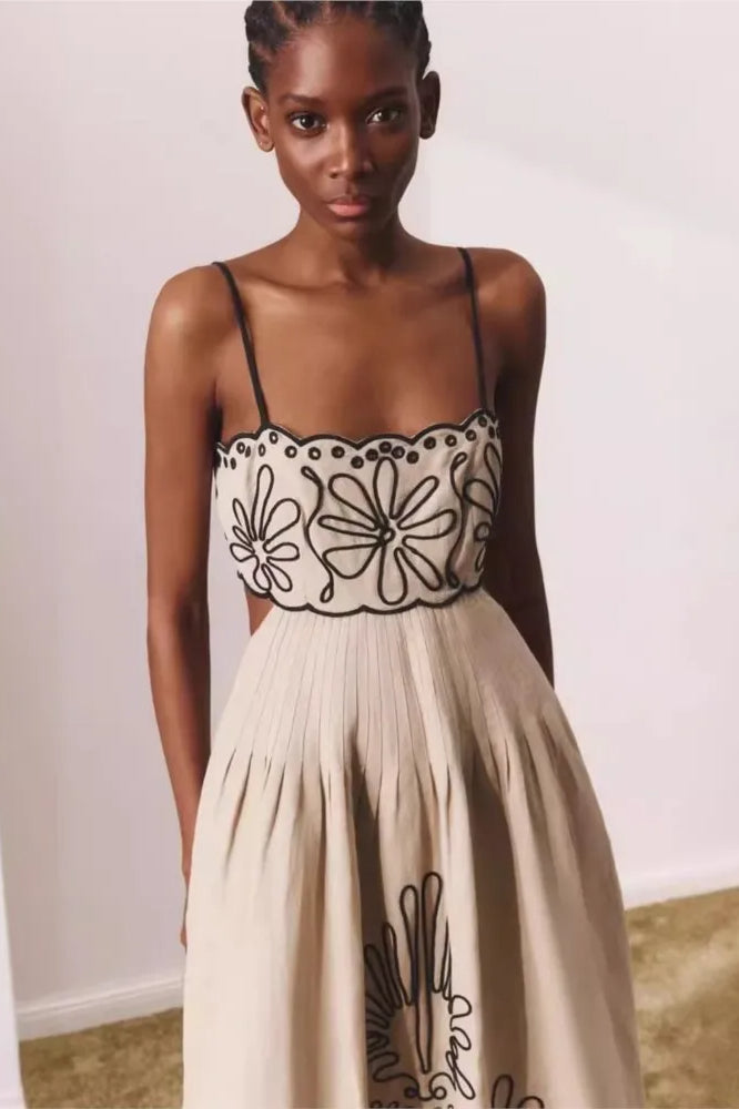 Embroidered Spaghetti Strap Boho Dress Secondary image