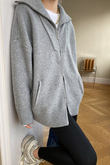 Double Zipper Shawl Collar Sweater