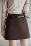 Solid Tartan Textured Skirt