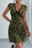 V Neck Embroidery Contrast Trim Floral Dress