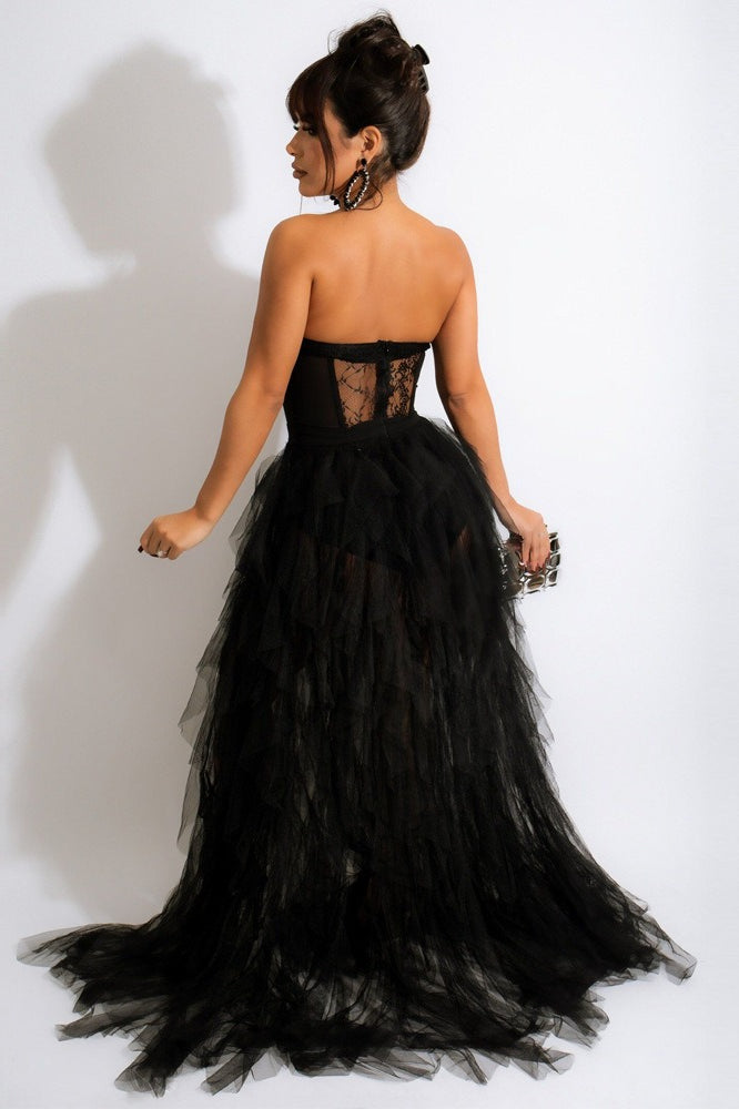 Sheer Lace Bustier Formal Dress Secondary image