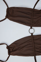 Sexy Deep V Cutout Metal Detail One Piece Swimwear