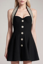 Halter Bandage A-line Cocktail Dress S / Black