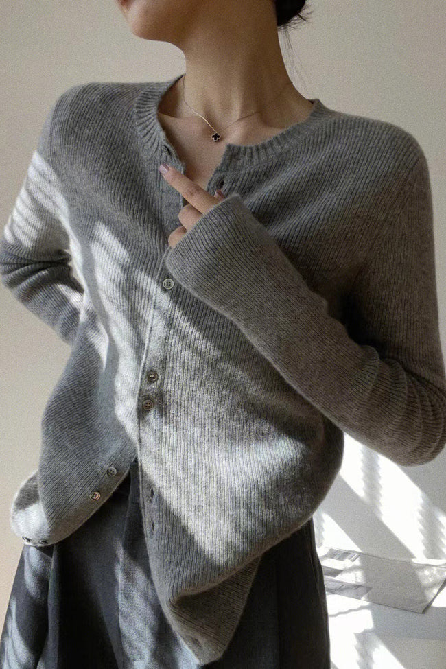 Tailored Knit Cardigan S / Grey Main image