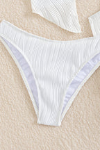 White Halter Starfish Detail Three Piece Swim Set