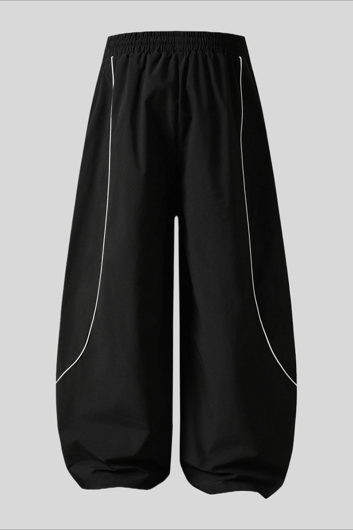 Contrast Piping Colorblock Barrel Leg Pants