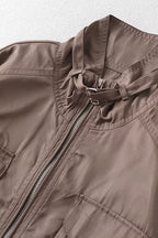Cropped Cargo High Neck Coat coats