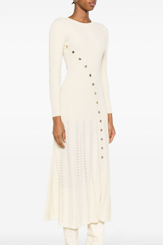 Asymmetrical Button Sweater Dress Main image