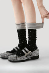 Two Tone Slouchy Letter Printed Socks