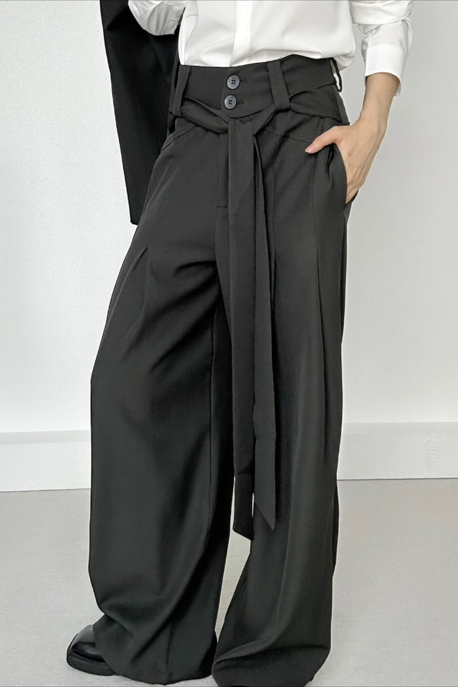 Ruched Ribbon Minimalist Chic Pants Main image