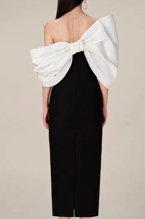 Oversized Bow High Waist Formal Dress