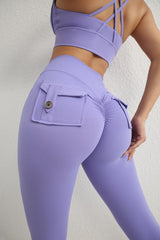 Utility Button High-Waist Booty Leggings