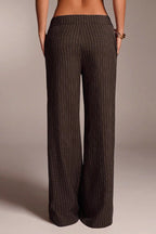 Chic Stripe Straight Wide Leg Pants