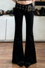 Eyelet Belt Low Rise Flare Jeans