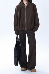 Brown Faux Leather Relaxed Jacket