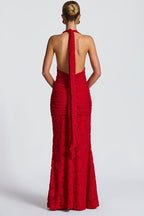 Tie Up Ruched Bodycon Party Dress