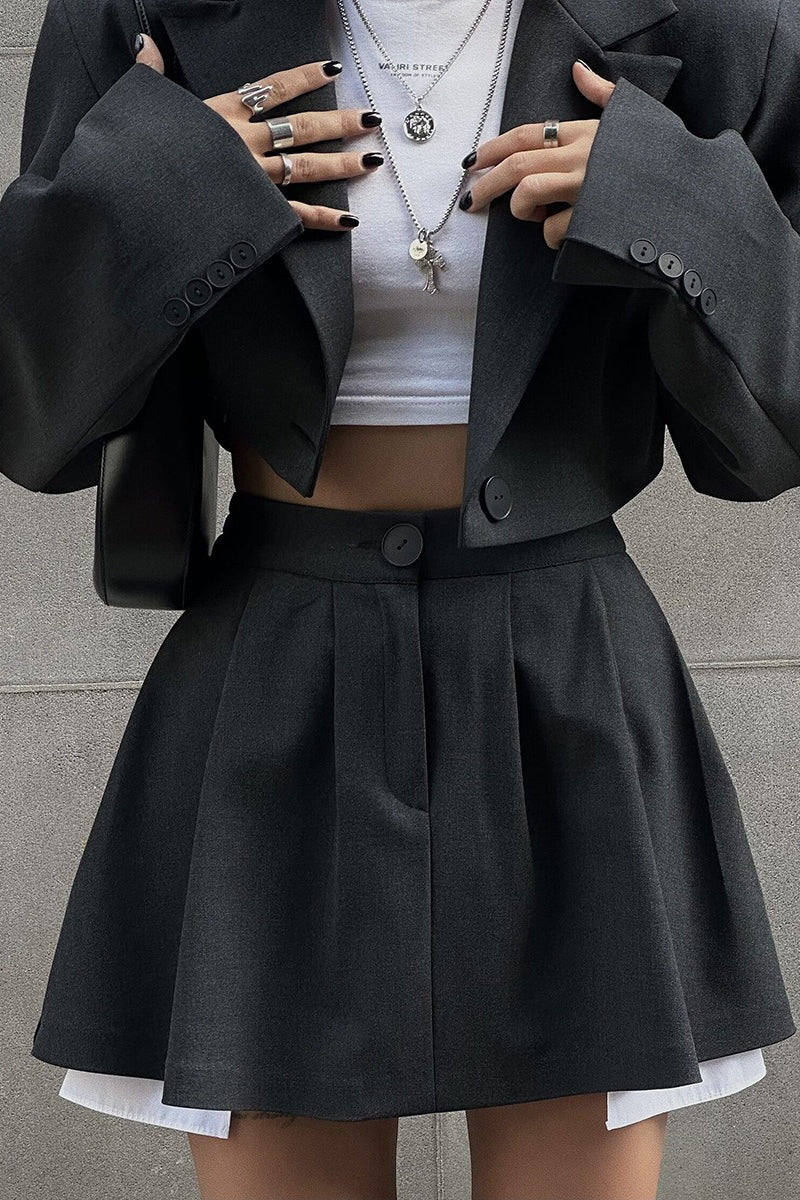 Mini Skirt with Lapel Blazer Two Piece Set Secondary image
