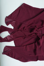 Deep V Neck Ruffle Trim Top High Slit Skirt Set