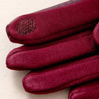 Touchscreen Suede Lined Leather Gloves